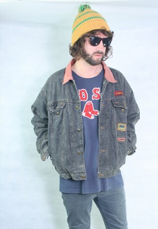 VINTAGE 80'S USA DENIM LINED WINTER OVERSIZED JACKET