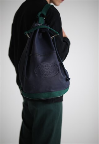RARE VINTAGE LACOSTE BUCKET BACKPACK BODY SIDE BAG