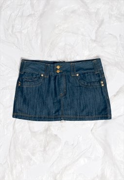 Vintage Y2K Bench Denim Micro Skirt