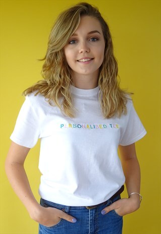 T-SHIRT IN WHITE WITH PERSONALISED EMBROIDERY