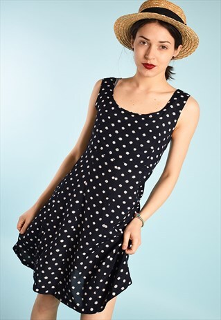 90'S RETRO DAISY PRINT PARIS CHIC MINIMALIST MINI DRESS
