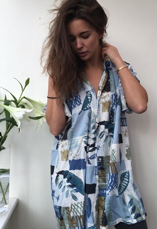 PATTERNED OVERSIZED RETRO VINTAGE UNISEX FESTIVAL SHIRT