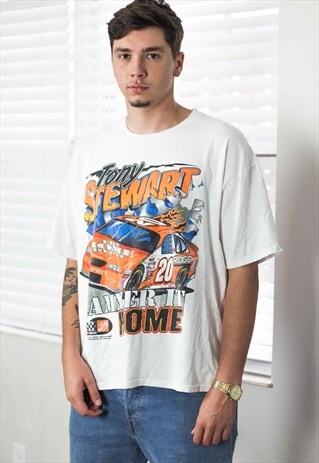 VINTAGE NASCAR T-SHIRT LOGO 90S XL 8.9