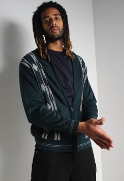 Vintage Grandad Zip Up Cardigan Green