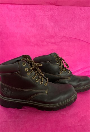 VINTAGE BROWN DICKIES STEEL TOE WORKWEAR ANKLE BOOTS