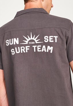 The Critical Slide Society Sunset SS Shirt in Grey Cotton