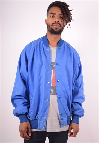 MENS VINTAGE WILLIAM BOMBER JACKET XXXL BLUE 90S