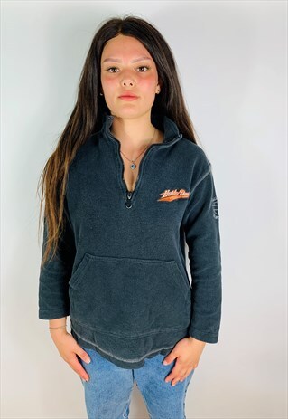 HARLEY-DAVIDSON QUARTER-ZIP EMBROIDERED SWEATER
