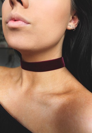 BURGUNDY VELVET CHOKER