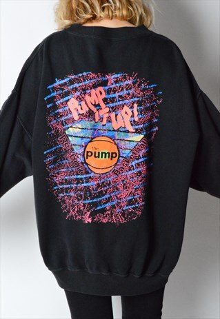 VINTAGE 80S BLACK REEBOK SWEATSHIRT