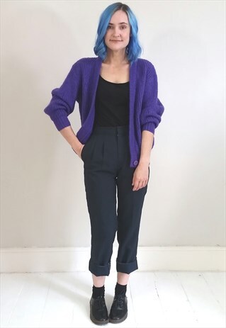 VINTAGE 80'S PURPLE MOHAIR CARDIGAN