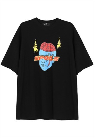 KALODIS CREATIVE FUN CARTOON PRINT LOOSE T-SHIRT
