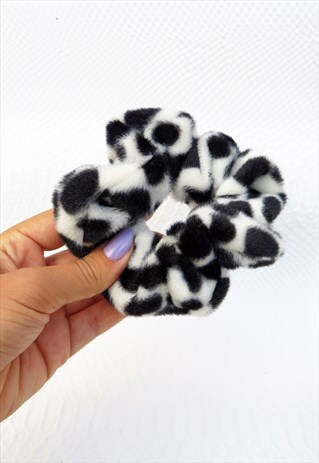 DALMATION PRINT VELOUR HAIR BAND SCRUNCHIE