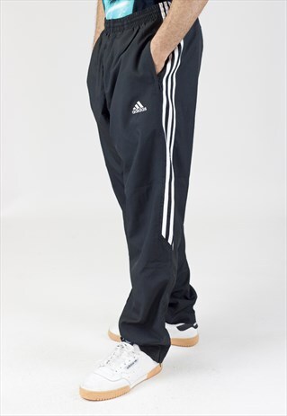 VINTAGE 90S ADIDAS BLACK TRACKSUIT BOTTOMS