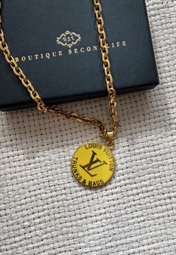 Authentic Louis Vuitton Yellow Big Pendant- Reworked Necklac