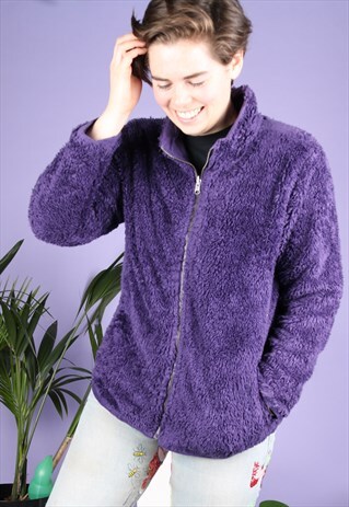 VINTAGE FLEECE IN PURPLE WITH A ZIP