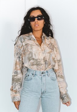 Vintage 90s Patterned Abstract Floral Shirt