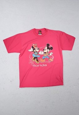 Vintage 90s Disney Florida T-Shirt Pink XL