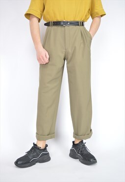 Vintage brown classic straight suit trousers