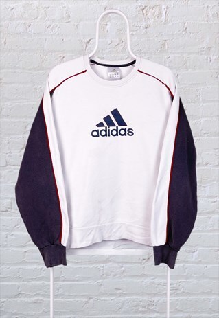 VINTAGE ADIDAS SWEATSHIRT SPELL OUT LOGO SMALL