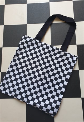 CHECKERBOARD TOTE BAG