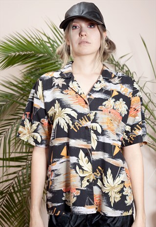 TAHITIAN STYLE, WOMEN'S SHIRT FROM THE 90S