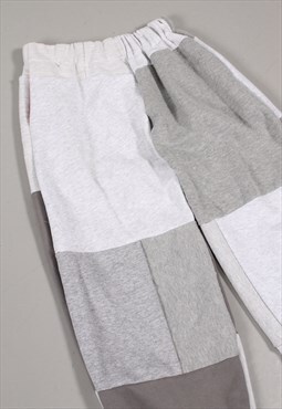 Reworked Vintage Patchwork Joggers in Grey Sweatpants Small