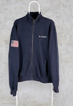Ralph Lauren Polo Jeans Jacket Track Top Blue Mens Medium