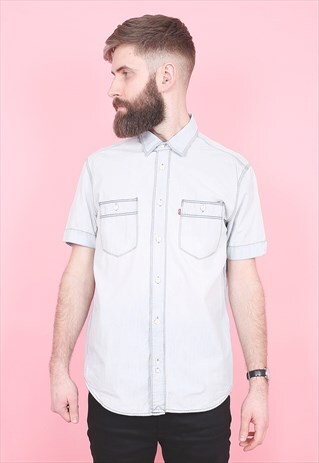 VINTAGE LEVI'S SHORT SLEEVED DENIM SHIRT /R8409