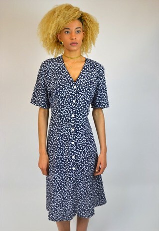 VINTAGE 90'S FLORAL PRINT MIDI DRESS