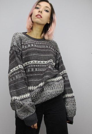 VINTAGE OVERSIZED PATTERNED JUMPER