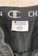 CHAMPION SHORTS BLACK SWEAT SHORTS WITH EMBROIDERED LOGO