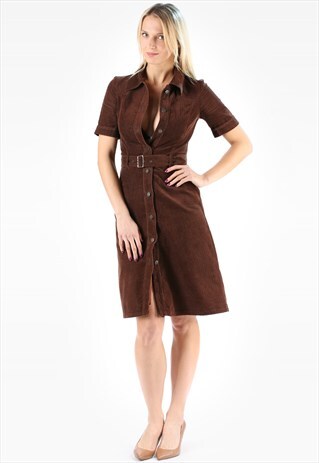 RETRO CORDUROY SAFARI SHIRTDRESS