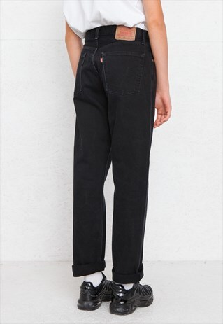 VINTAGE BLACK LEVI'S 521 02 FIT DENIM JEANS