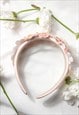 PINK FLOWER EMBELLISHED HEADBAND WITH GEMS