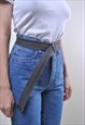 VINTAGE 90S D RING BELT, BROWN UNISEX BELT OVERSIZE UTILITY