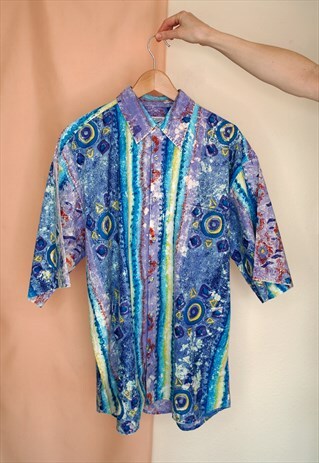 VINTAGE 80'S SURFER PRINT SUMMER SHIRT