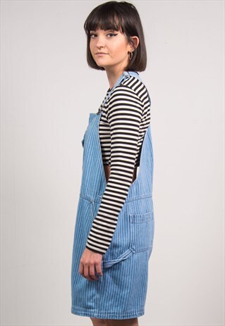 VINTAGE 90'S STRIPED DUNGAREES