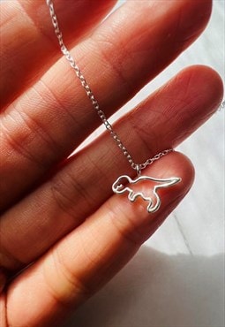 Dinosaur - 925 Sterling Short Silver Necklace for men