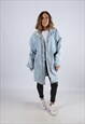 VINTAGE DENIM JACKET OVERSIZED FITTED LONG UK 12 M (CJ2L)
