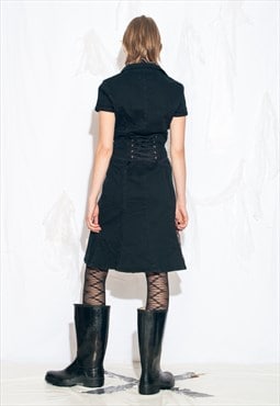 Vintage Y2K Tripp NYC Lace Up Dress in Black