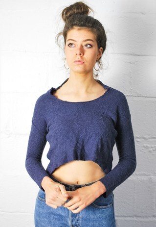 PURPLE CROP SWEATER