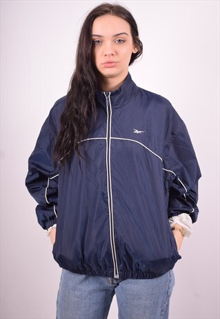 REEBOK WOMENS VINTAGE JACKET MEDIUM BLUE 90'S