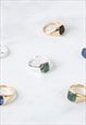 SIGNET SILVER & EMERALD RING