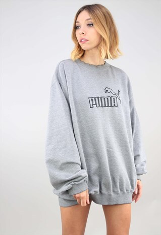 VINTAGE OVERSIZED GREY PUMA SWEATSHIRT