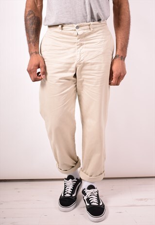 CALVIN KLEIN MENS VINTAGE TROUSERS W33 L34 BEIGE 90S