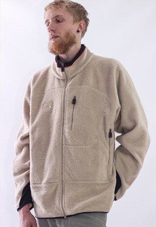VINTAGE MENS FILA FLEECE SKI LOGO FULL ZIP JACKET