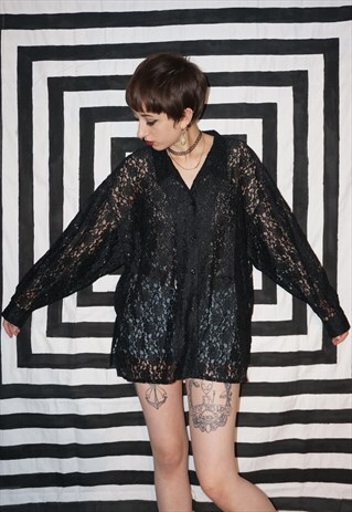 VINTAGE 90'S FLORAL LACE SHIRT