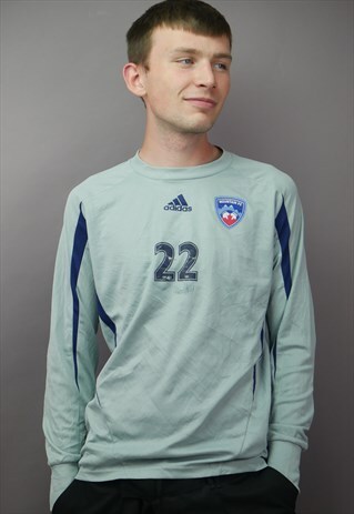 VINTAGE ADIDAS MOUNTAIN FC LONG SLEEVE TOP IN GREY