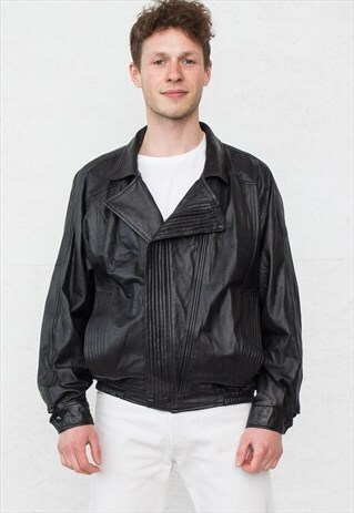 VINTAGE BLACK FANTASIA LEATHER JACKET